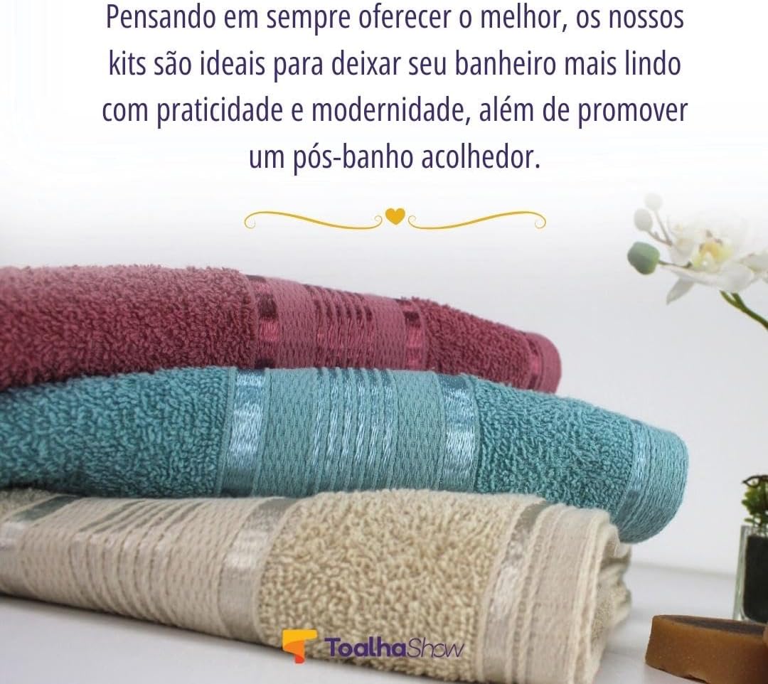 Kit 2 Toalhas de Banho ToalhaShow Egito Gigante 100% Algodão 6 Kit 2 Toalhas de Banho ToalhaShow Egito Gigante 100% Algodão - Imagem 6