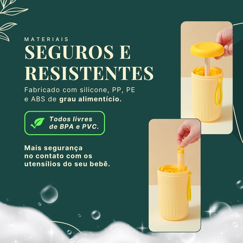 Kit de Higiene para Mamadeiras 6 Peças com Escovas e Estojo Rosa 3 Kit de Higiene para Mamadeiras 6 Peças com Escovas e Estojo Rosa - Imagem 3