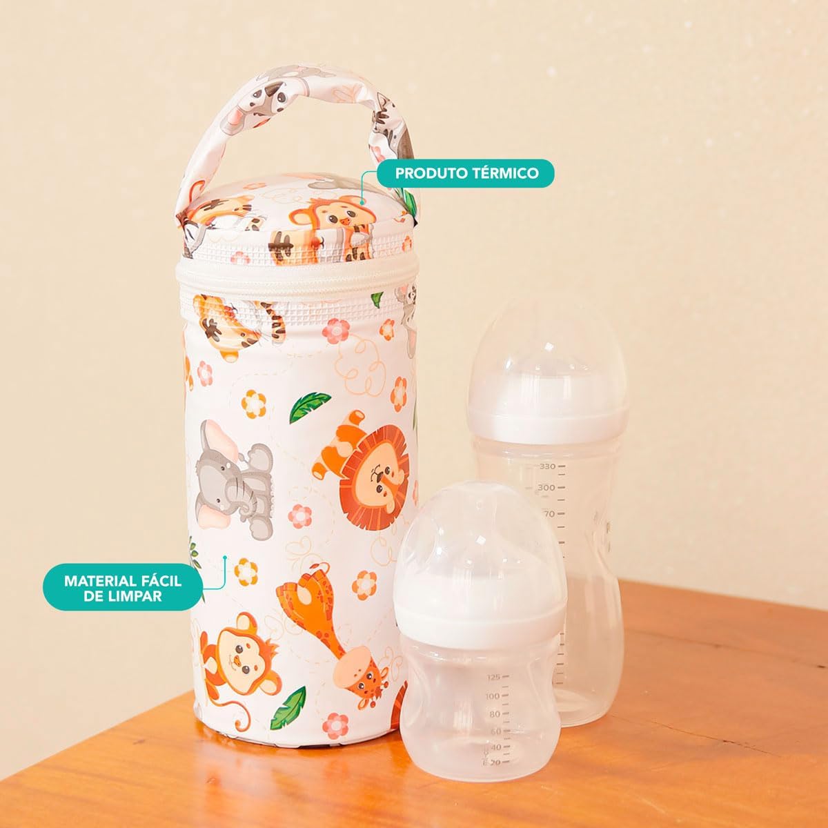Porta Mamadeira Térmico Infantil Impermeável 1 Litro Safari 4 Porta Mamadeira Térmico Infantil Impermeável 1 Litro Safari - Imagem 4