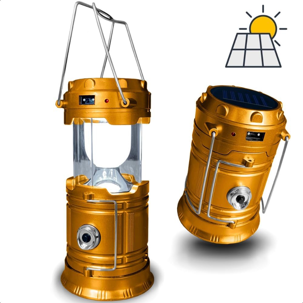 Lampião Retrô Camping Lanterna LED Recarregável Solar Portátil 2 Lampião Retrô Camping Lanterna LED Recarregável Solar Portátil - Imagem 2