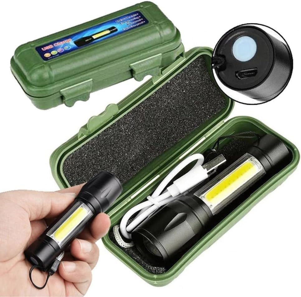 Mini Lanterna Tática LED Recarregável USB 3 Modos de Luz 2 Mini Lanterna Tática LED Recarregável USB 3 Modos de Luz - Imagem 2