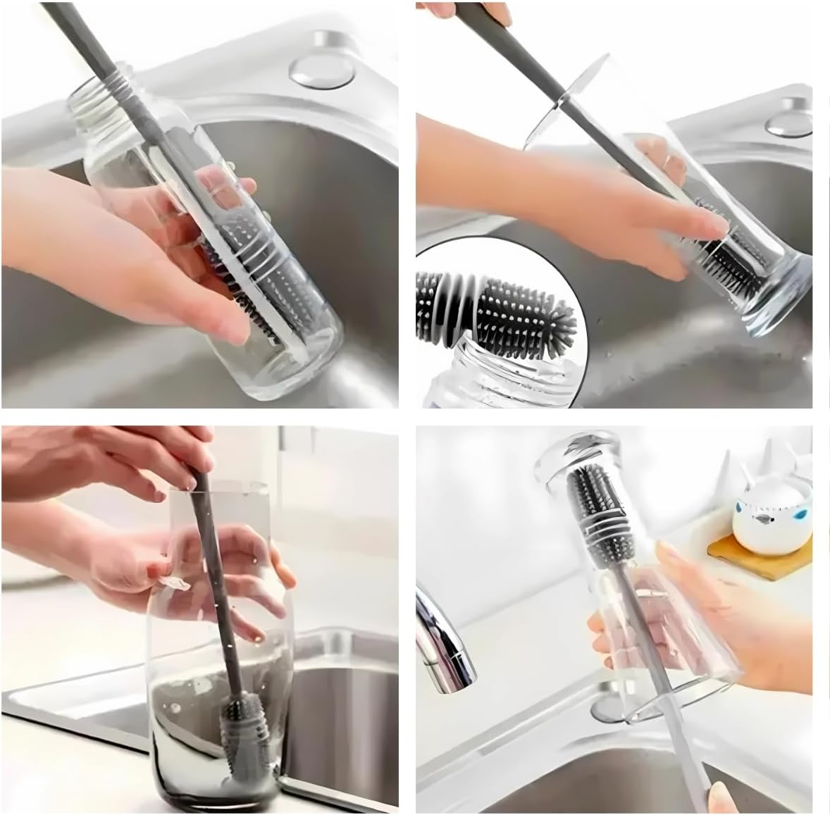 Kit 3 Escovas SYMEON para Lavar Copos Mamadeiras e Garrafas 9 Kit 3 Escovas SYMEON para Lavar Copos Mamadeiras e Garrafas - Imagem 9
