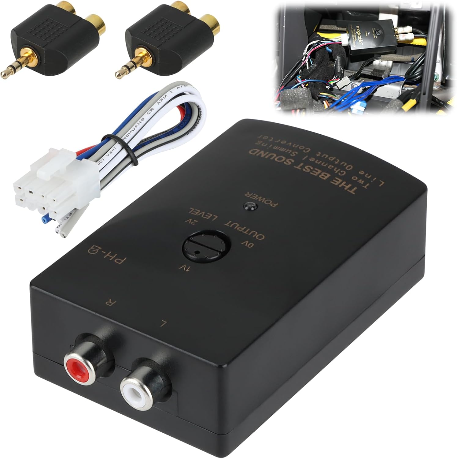 Conversor RCA TNJPSEK 2 Canais Alto para Baixo Som Automotivo 1 Conversor RCA TNJPSEK 2 Canais Alto para Baixo Som Automotivo