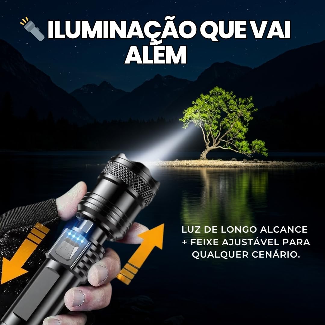 Lanterna Tática Genérico EC6960 Recarregável USB 1800 Lumens 3 Lanterna Tática Genérico EC6960 Recarregável USB 1800 Lumens - Imagem 3