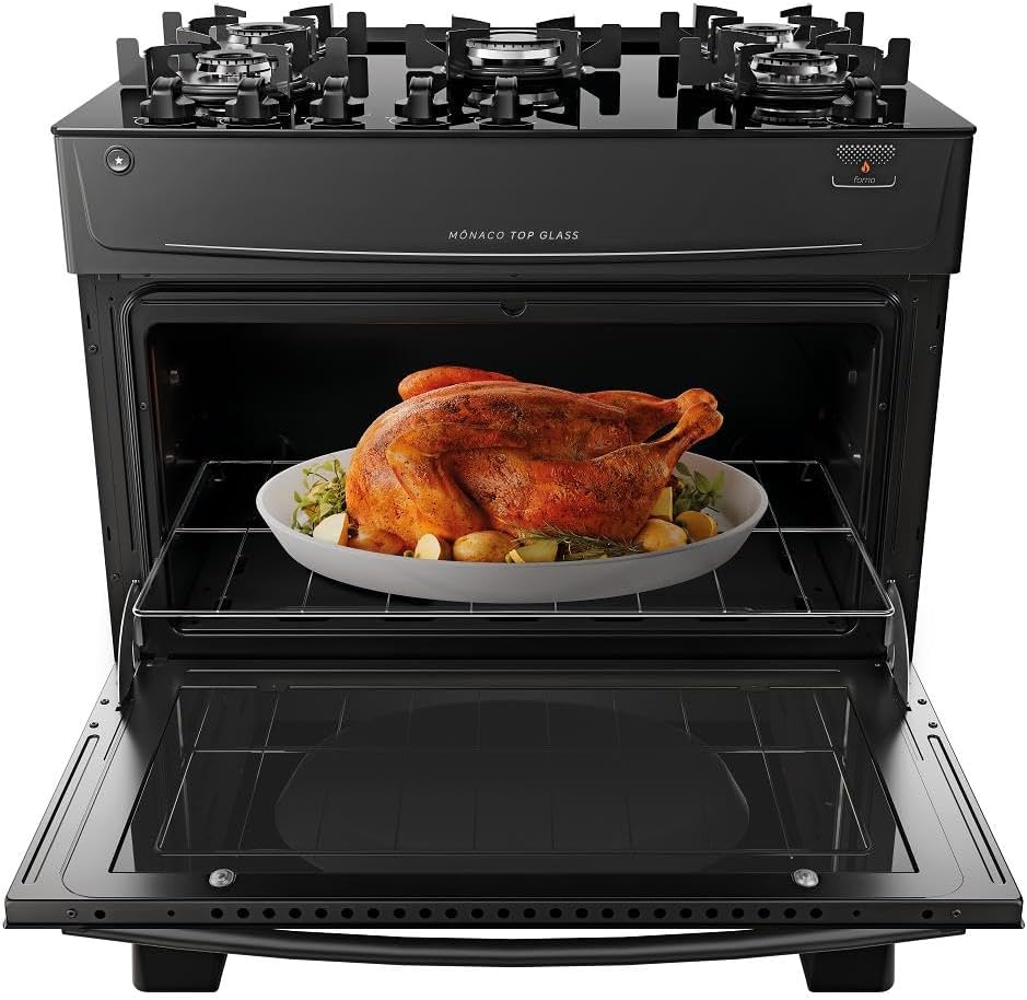 Fogão 5 Bocas Atlas Mônaco Top Glass Preto Bivolt Automático 5 Fogão 5 Bocas Atlas Mônaco Top Glass Preto Bivolt Automático - Imagem 5