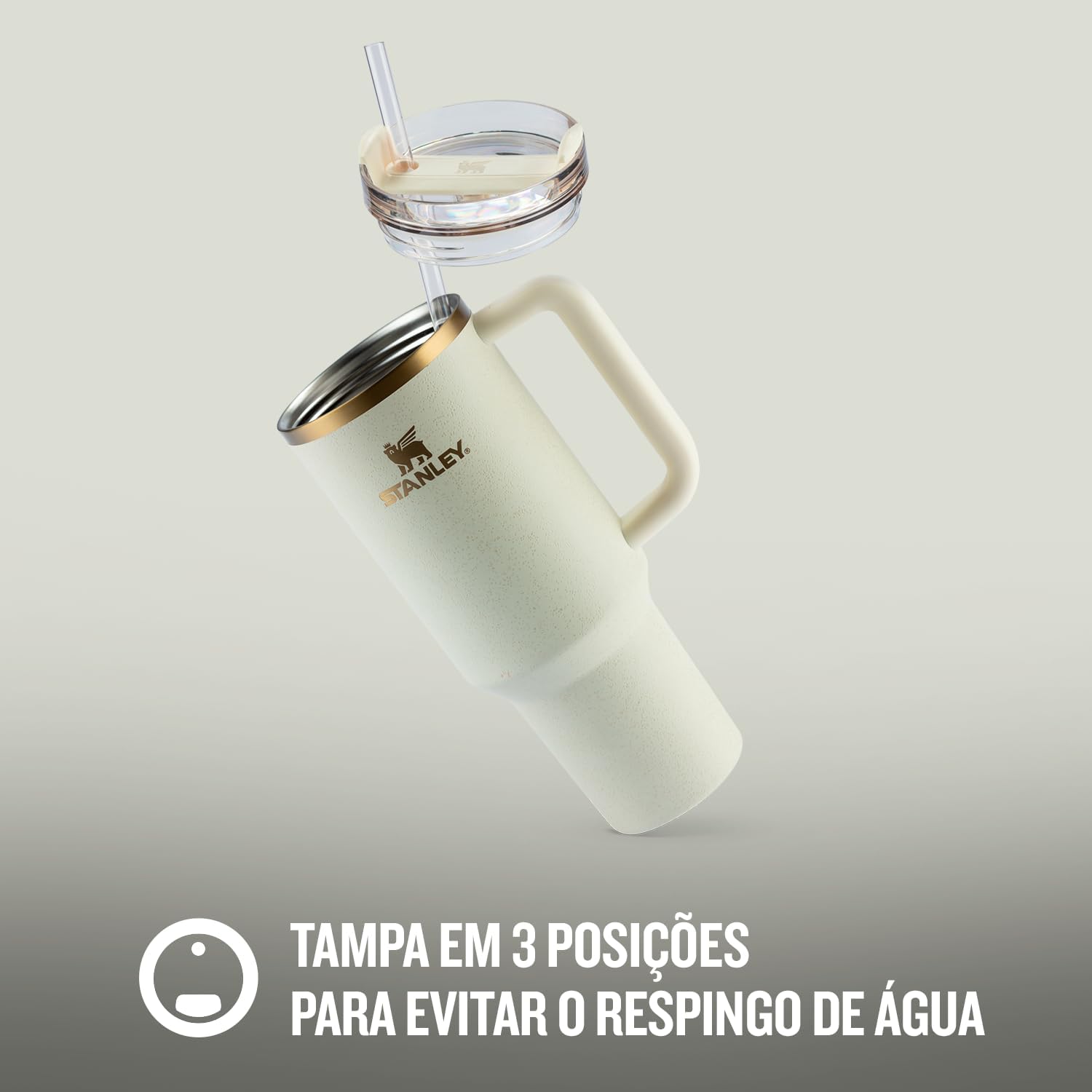 Copo Stanley Quencher 2.0 1,18L Aço Inox Térmico Cream Moon 5 Copo Stanley Quencher 2.0 1,18L Aço Inox Térmico Cream Moon - Imagem 5