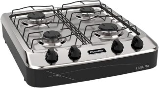 Fogão 4 Bocas Esmaltec Laguna Mesa Inox Preto Compacto