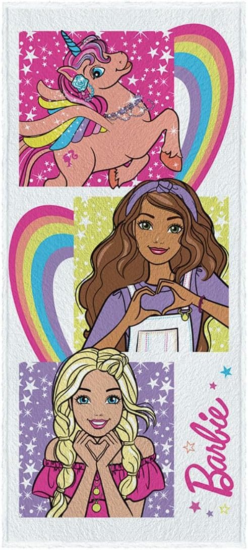 Toalha de Banho Lepper Barbie Felpuda Estampada 60cm x 1,20m 1 Toalha de Banho Lepper Barbie Felpuda Estampada 60cm x 1,20m