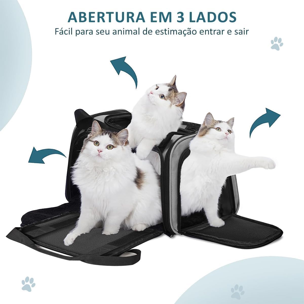 Bolsa de Transporte Pet Azul Premium Respirável para Viagem 4 Bolsa de Transporte Pet Azul Premium Respirável para Viagem - Imagem 4