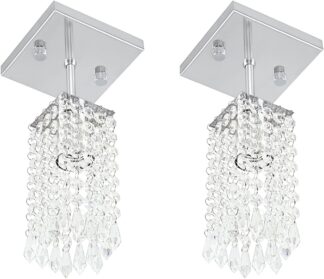 Kit 2 Lustres Plafon Marryluz Quadrado em Cristal Acrílico