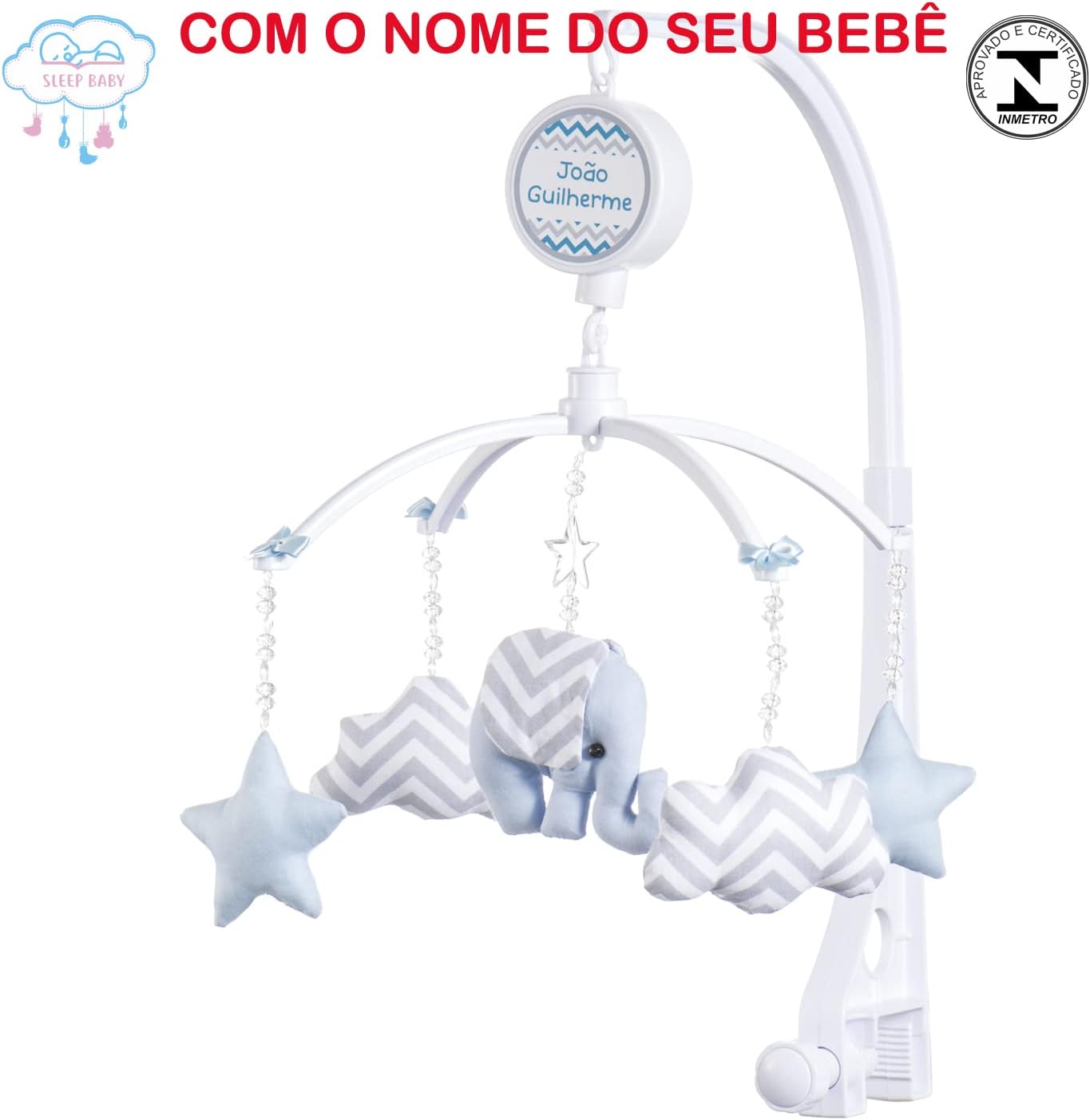 Móbile de Berço Sleep Baby Musical e Giratório Elefantinho Azul 2 Móbile de Berço Sleep Baby Musical e Giratório Elefantinho Azul - Imagem 2