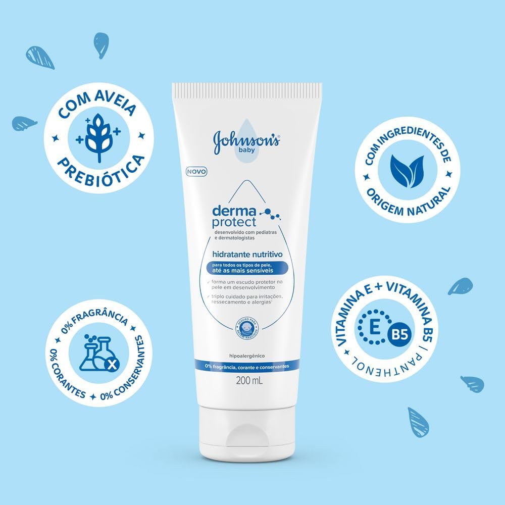 Hidratante Nutritivo Johnson's Baby Derma Protect 200ml 3 Hidratante Nutritivo Johnson's Baby Derma Protect 200ml - Imagem 3