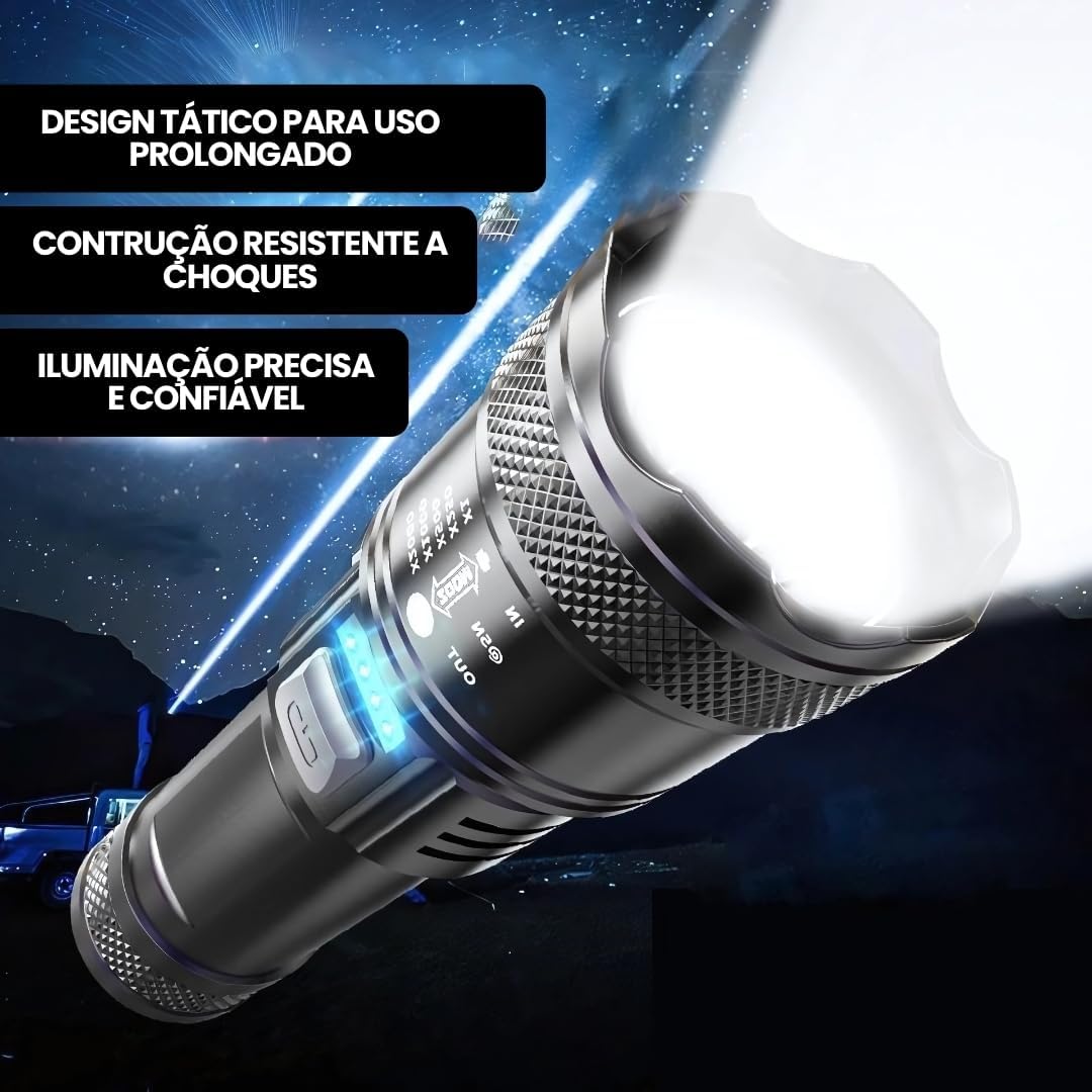 Lanterna Tática Genérico EC6960 Recarregável USB 1800 Lumens 8 Lanterna Tática Genérico EC6960 Recarregável USB 1800 Lumens - Imagem 8