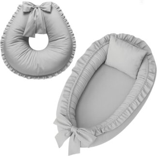 Kit Ninho Redutor e Almofada Amamentação Monzillo Baby Cinza