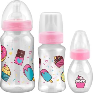 Kit Mamadeira Petita Super Acinturada Bico Silicone Rosa 3 Peças