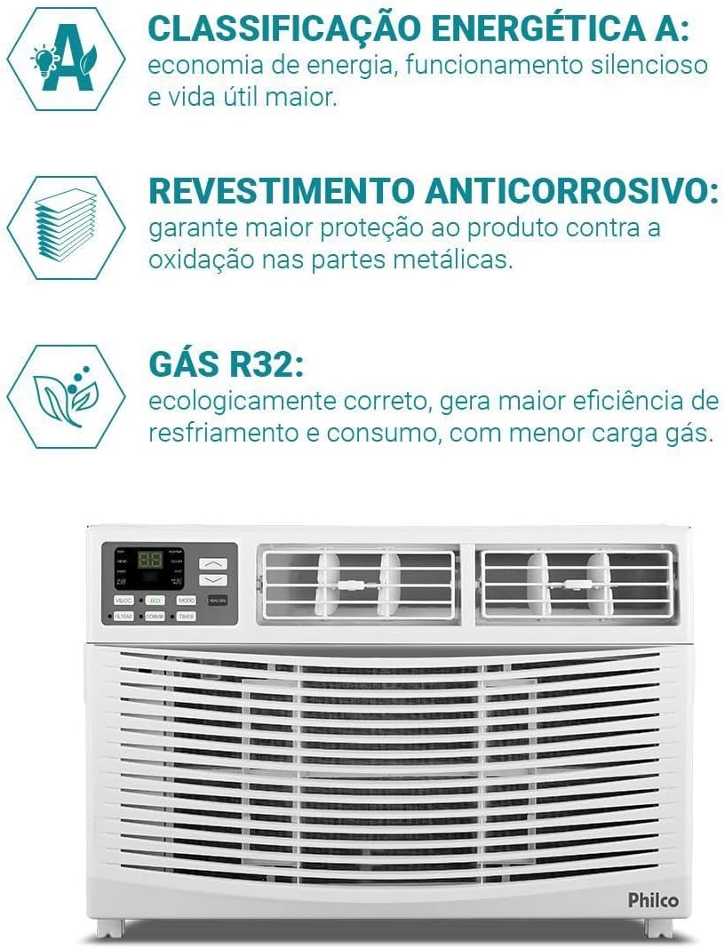 Ar-Condicionado Philco PAJ10FH 10000 BTUs Janela Eficiente 6 Ar-Condicionado Philco PAJ10FH 10000 BTUs Janela Eficiente - Imagem 6