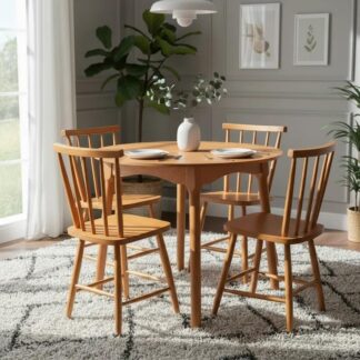 Jogo de Jantar TreeArbor J4C1 Colonial Redondo 4 Cadeiras Mel