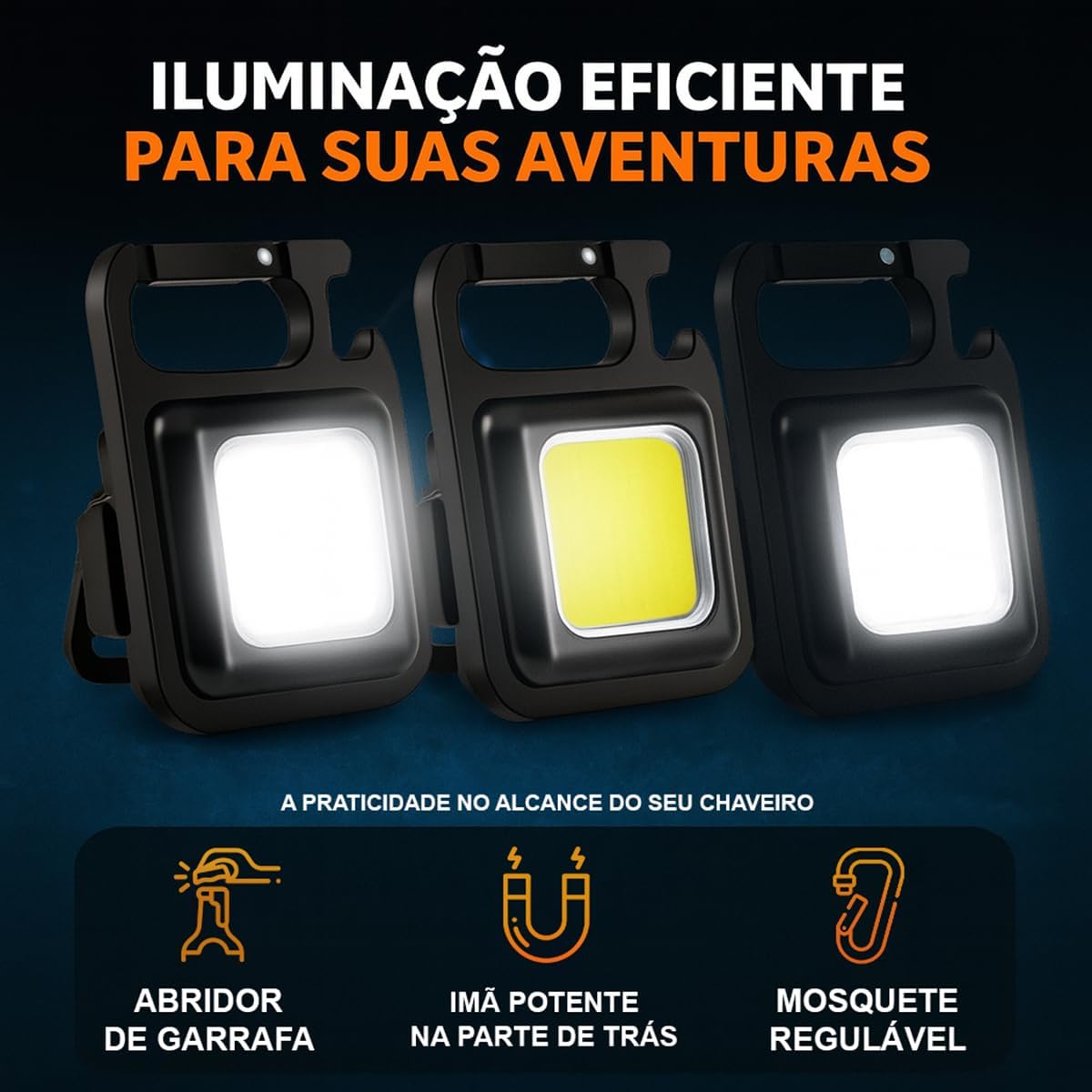 Mini Lanterna LED Recarregável Genérico 001 Portátil Compacta 2 Mini Lanterna LED Recarregável Genérico 001 Portátil Compacta - Imagem 2