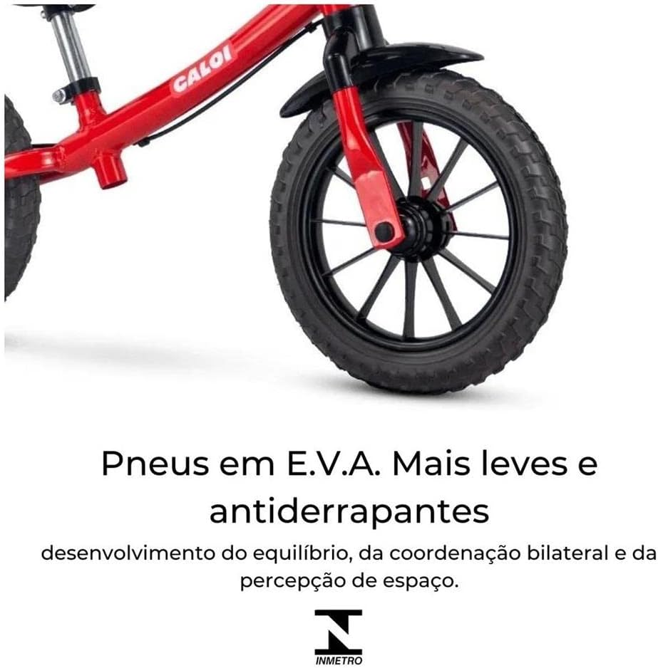 Bicicleta Infantil Nathor Balance Bike Vermelha Aço Carbono 3 Bicicleta Infantil Nathor Balance Bike Vermelha Aço Carbono - Imagem 3