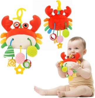 Mobile de Berço Caranguejo Sensorial Chocalho Brinquedo Bebê