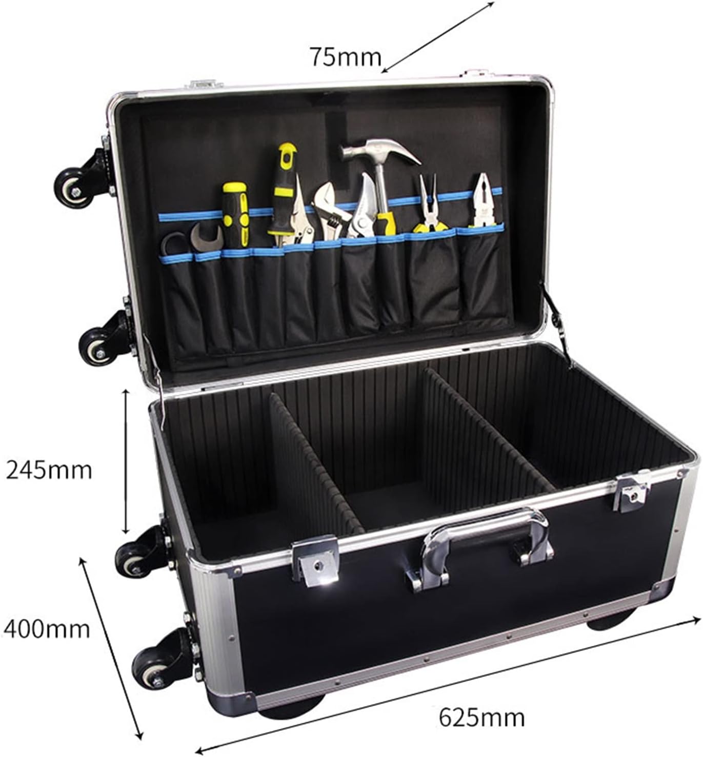 Caixa de Ferramentas KIZQYN Portátil com Rodas e Alça Tamanho G 2 Caixa de Ferramentas KIZQYN Portátil com Rodas e Alça Tamanho G - Imagem 2