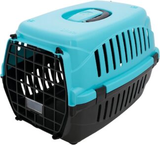 Caixa de Transporte Pet Genérico N2 6 a 10kg Turquesa e Preta