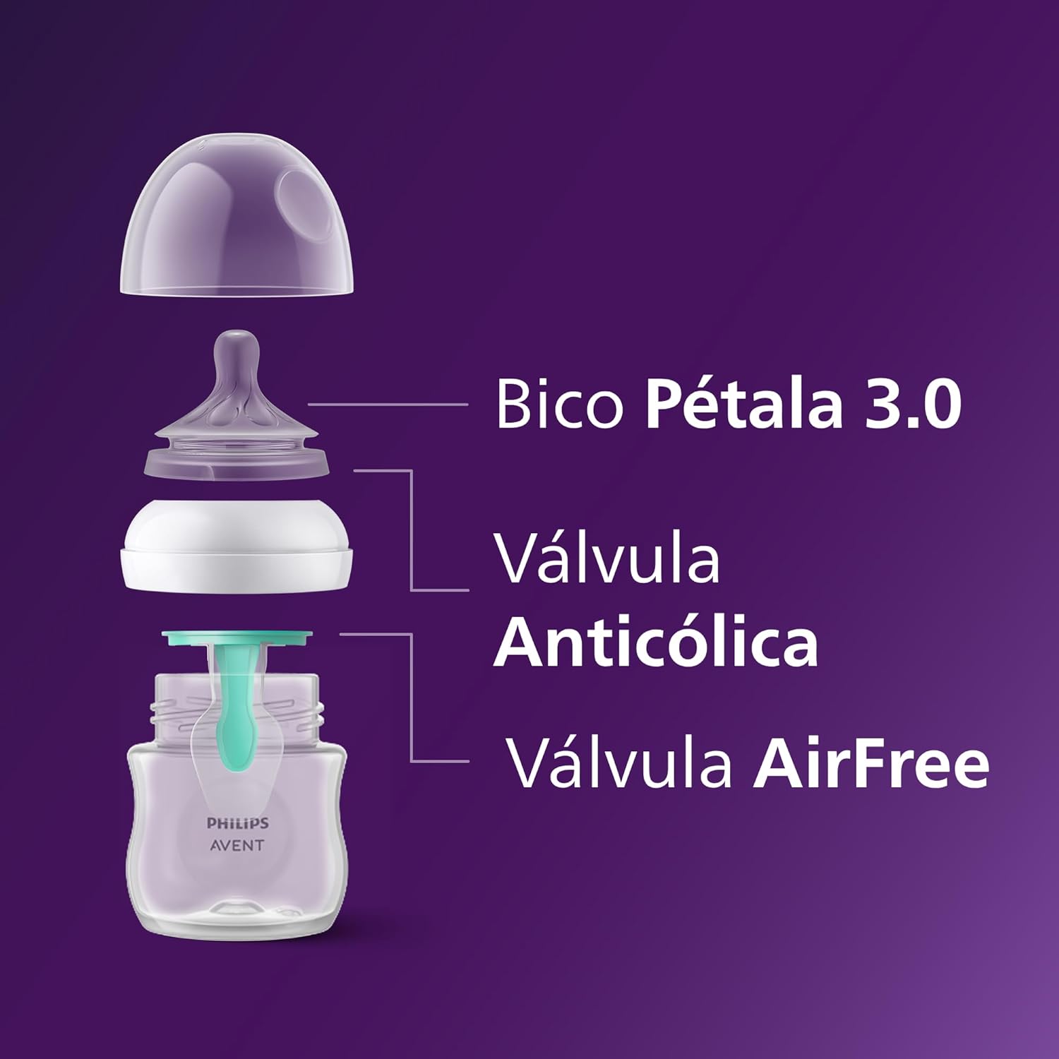 Mamadeira Philips Avent Pétala 3.0 AirFree 125ml SCY670/01 7 Mamadeira Philips Avent Pétala 3.0 AirFree 125ml SCY670/01 - Imagem 7