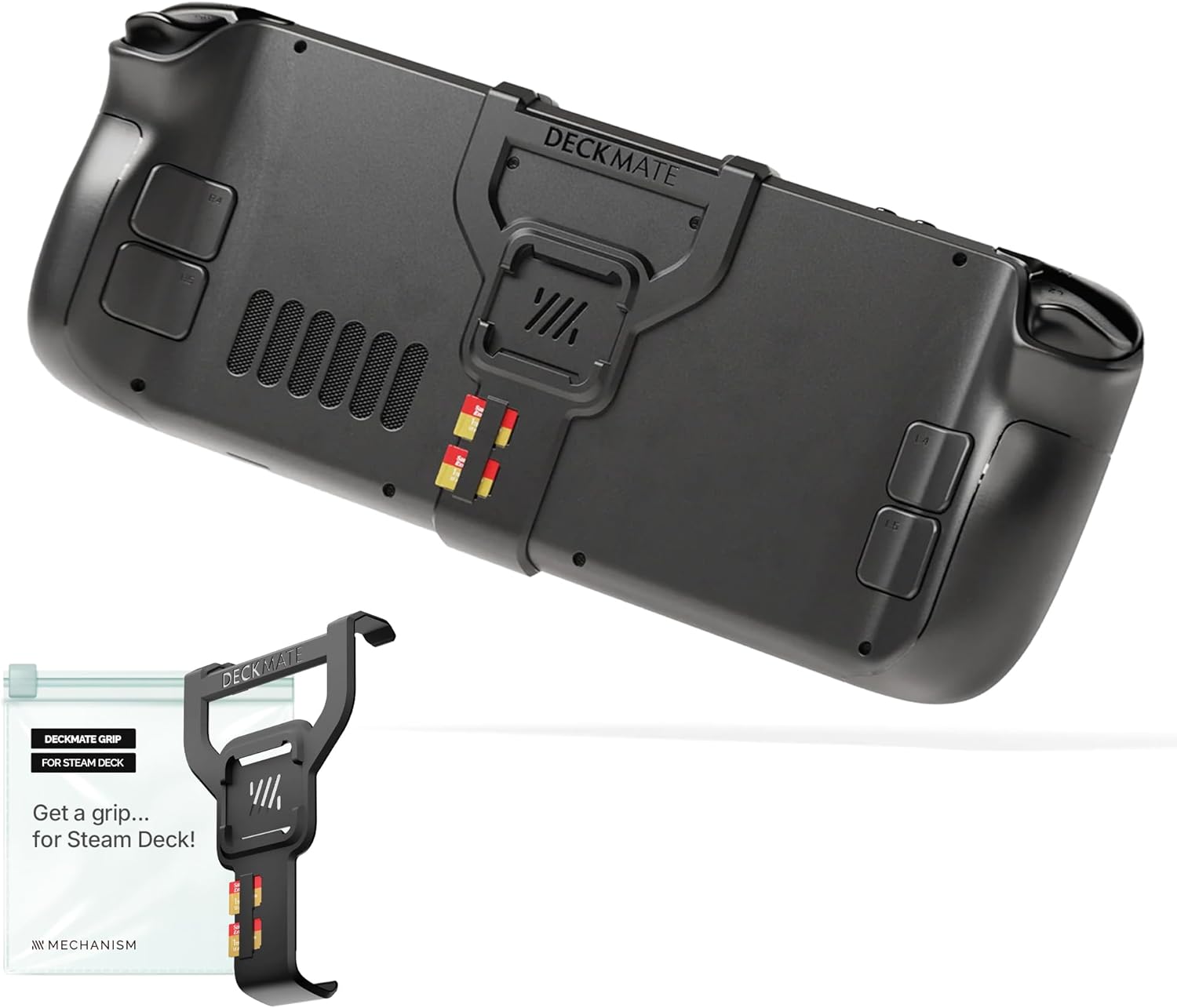 Grip Mechanism Deckmate para Steam Deck Conforto e Proteção 1 Grip Mechanism Deckmate para Steam Deck Conforto e Proteção