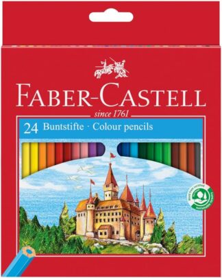 Lápis de Cor Faber-Castell 24 Cores Sextavado Modelo 120124
