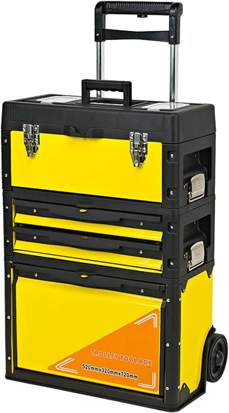 Caixa de Ferramentas KIZQYN Portátil com Rodas e Três Camadas 4 Caixa de Ferramentas KIZQYN Portátil com Rodas e Três Camadas - Imagem 4