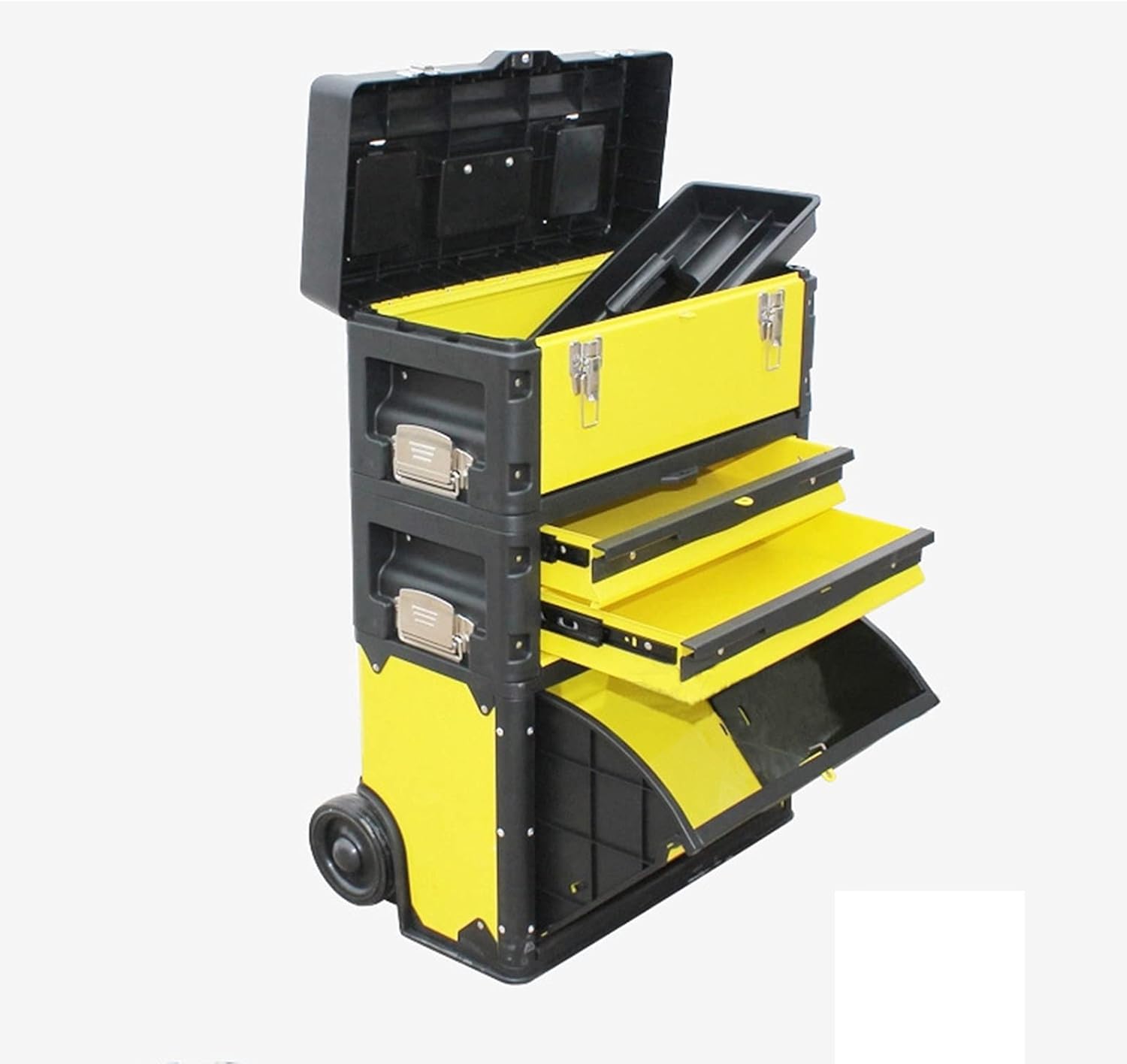 Caixa de Ferramentas KIZQYN Portátil com Rodas e Três Camadas 1 Caixa de Ferramentas KIZQYN Portátil com Rodas e Três Camadas