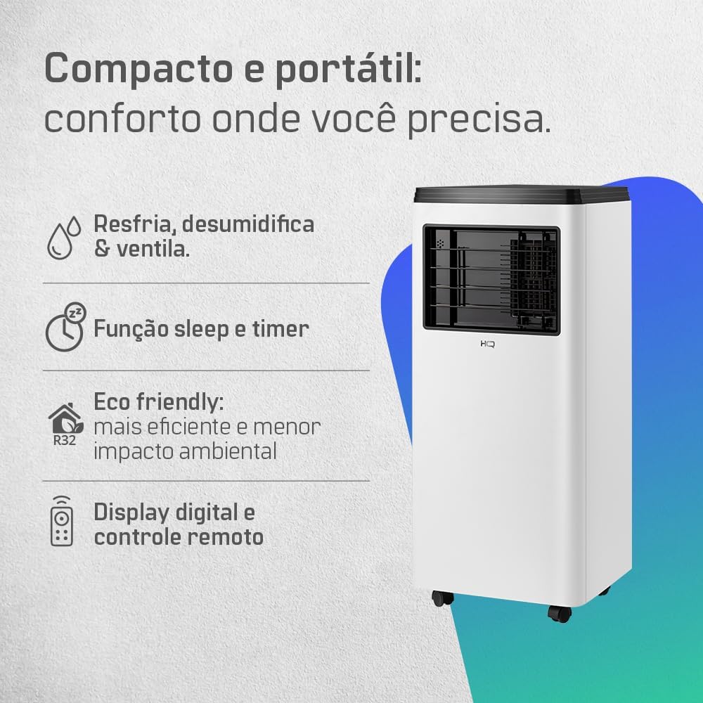 Ar Condicionado Portátil HQ 10.500 BTU Frio Branco Econômico 5 Ar Condicionado Portátil HQ 10.500 BTU Frio Branco Econômico - Imagem 5