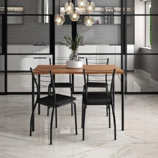 Conjunto Sala de Jantar 4 Cadeiras Carraro Valência Freijó