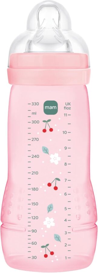 Mamadeira MAM Easy Active 270ml Ergonômica Bico Silicone Rosa
