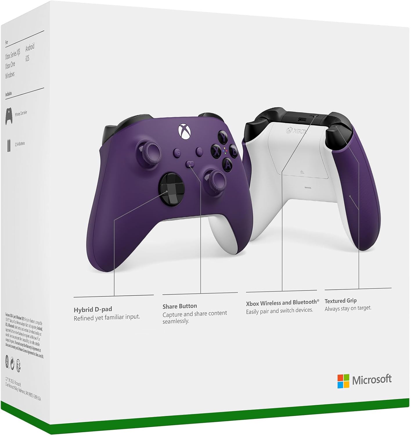 Controle Sem Fio Xbox Astral Purple para Jogos e PC 12 Controle Sem Fio Xbox Astral Purple para Jogos e PC - Imagem 12