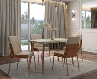Conjunto Sala de Jantar 4 Cadeiras Carraro San Lorenzo Petra