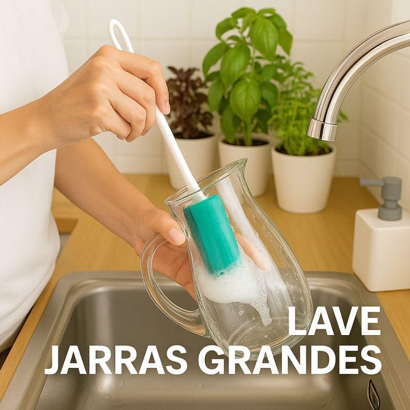 Escova para Limpeza de Garrafas Mamadeiras e Copos Anti Riscos 4 Escova para Limpeza de Garrafas Mamadeiras e Copos Anti Riscos - Imagem 4