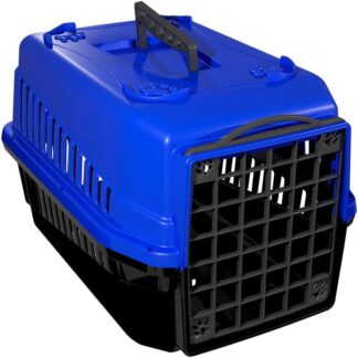 Caixa de Transporte Mecpet Podyum 1 Azul para Cães e Gatos