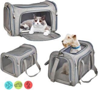 Bolsa Transporte Pet Duke e Dixie para Viagem em Cabine Cinza