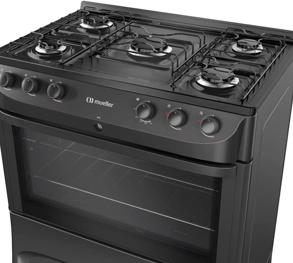 Fogão Mueller 5 Bocas Preto Fosco com Forno 81 Litros Bivolt 5 Fogão Mueller 5 Bocas Preto Fosco com Forno 81 Litros Bivolt - Imagem 5