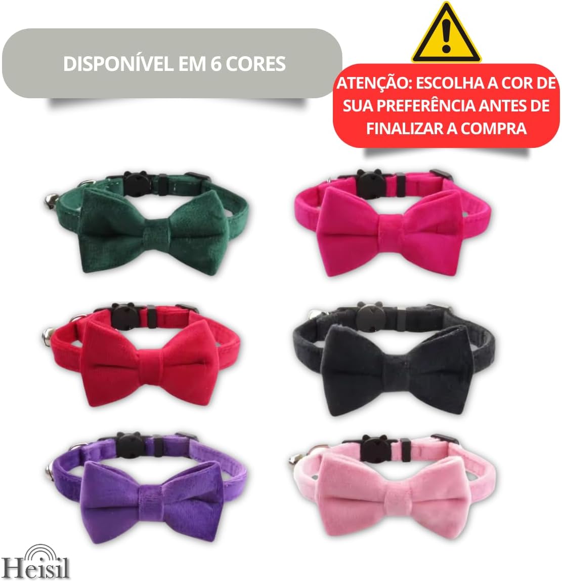 Coleira de Veludo para Cães e Gatos com Gravata e Sininho 3 Coleira de Veludo para Cães e Gatos com Gravata e Sininho - Imagem 3