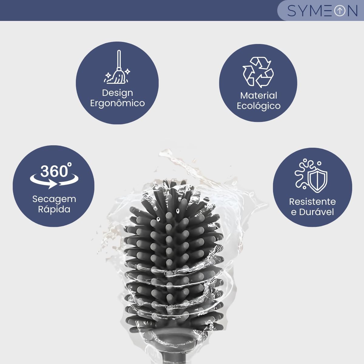 Kit 3 Escovas SYMEON para Lavar Copos Mamadeiras e Garrafas 3 Kit 3 Escovas SYMEON para Lavar Copos Mamadeiras e Garrafas - Imagem 3