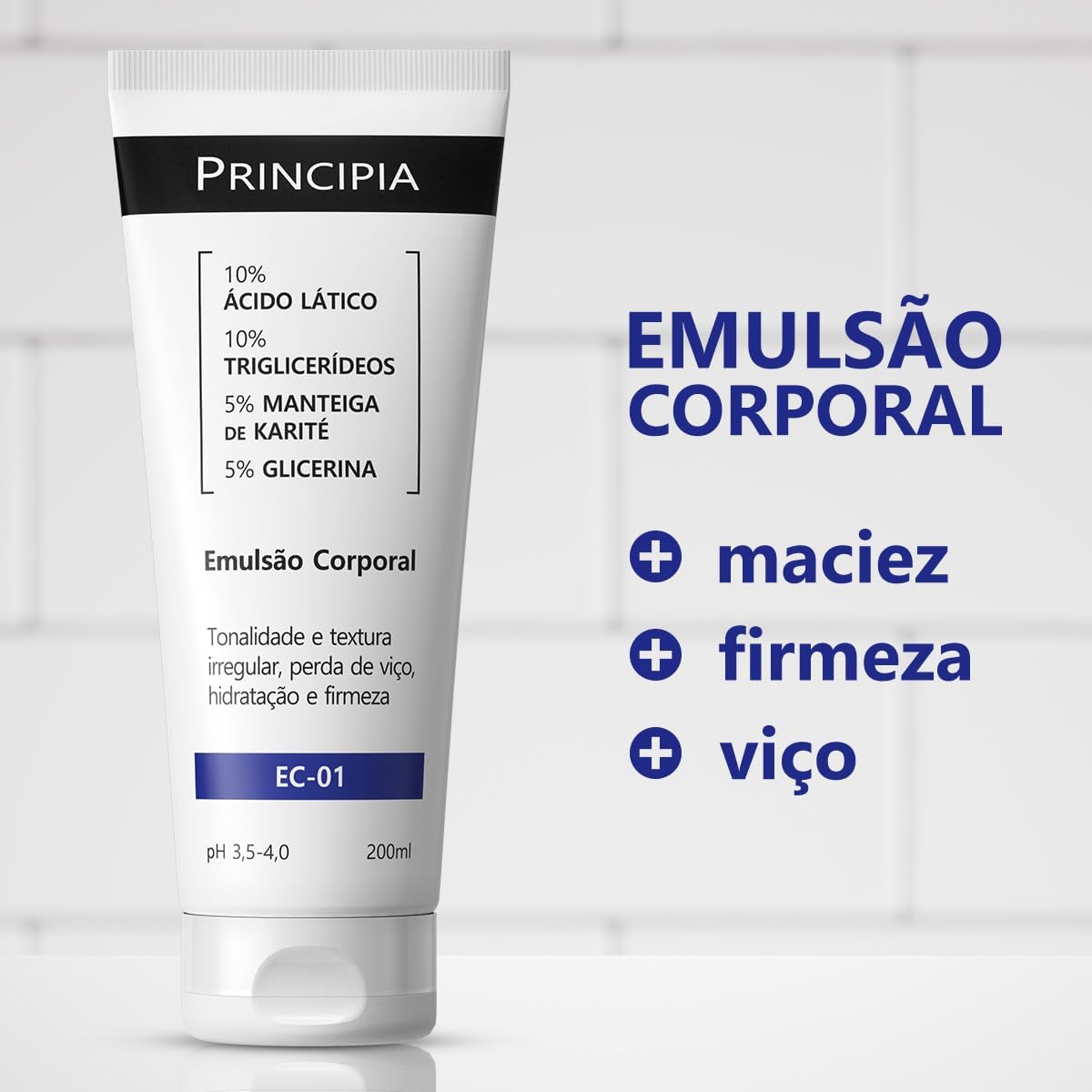 Emulsão Corporal Principia 10% Ácido Lático Hidratante 200ml 2 Emulsão Corporal Principia 10% Ácido Lático Hidratante 200ml - Imagem 2