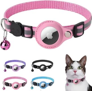 Coleira para Pet Genérico Modelo 1 com Suporte para Airtag Rosa