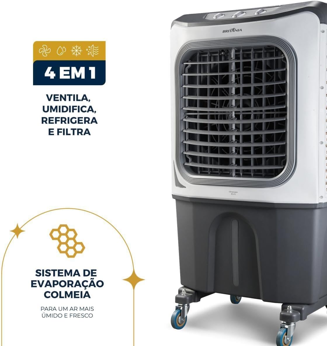 Climatizador de Ar Britânia BCL70 4 em 1 70 Litros Potente 2 Climatizador de Ar Britânia BCL70 4 em 1 70 Litros Potente - Imagem 2
