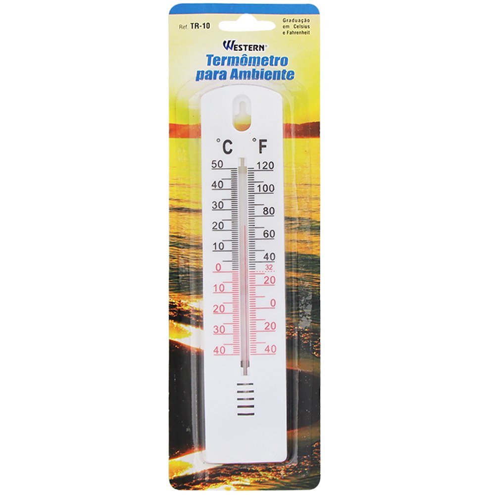 Termômetro Western Ambiente 20cm Medição de Temperatura Parede 2 Termômetro Western Ambiente 20cm Medição de Temperatura Parede - Imagem 2