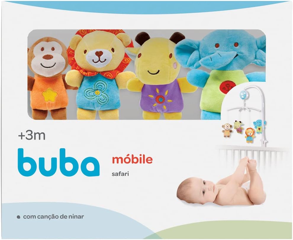 Móbile Musical Safari Buba para Berço de Bebê com Canção 6 Móbile Musical Safari Buba para Berço de Bebê com Canção - Imagem 6