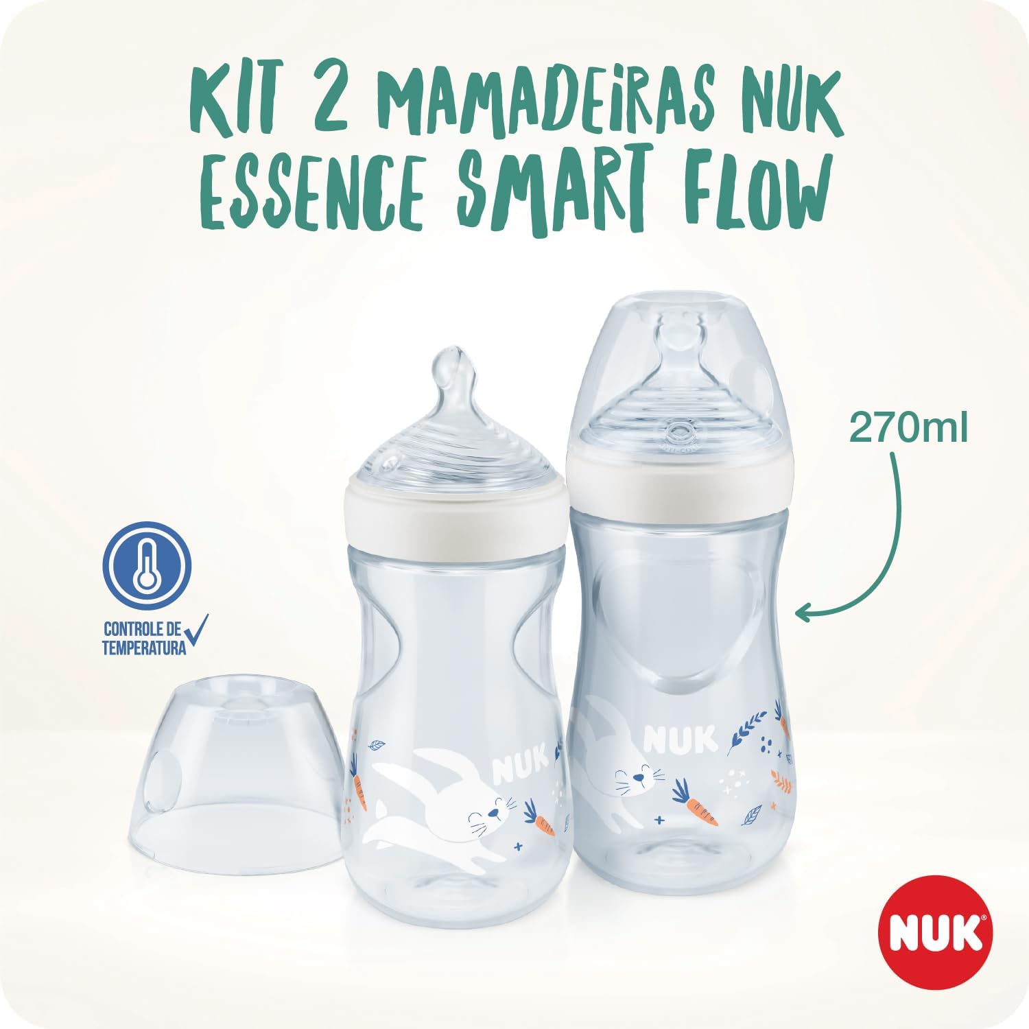 Kit Mamadeiras NUK Essence Smart Flow 270ml Anticólica 7 Kit Mamadeiras NUK Essence Smart Flow 270ml Anticólica - Imagem 7
