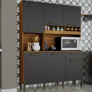 Armário de Cozinha Faura 6 Portas 1 Gaveta 100% MDF Compacta