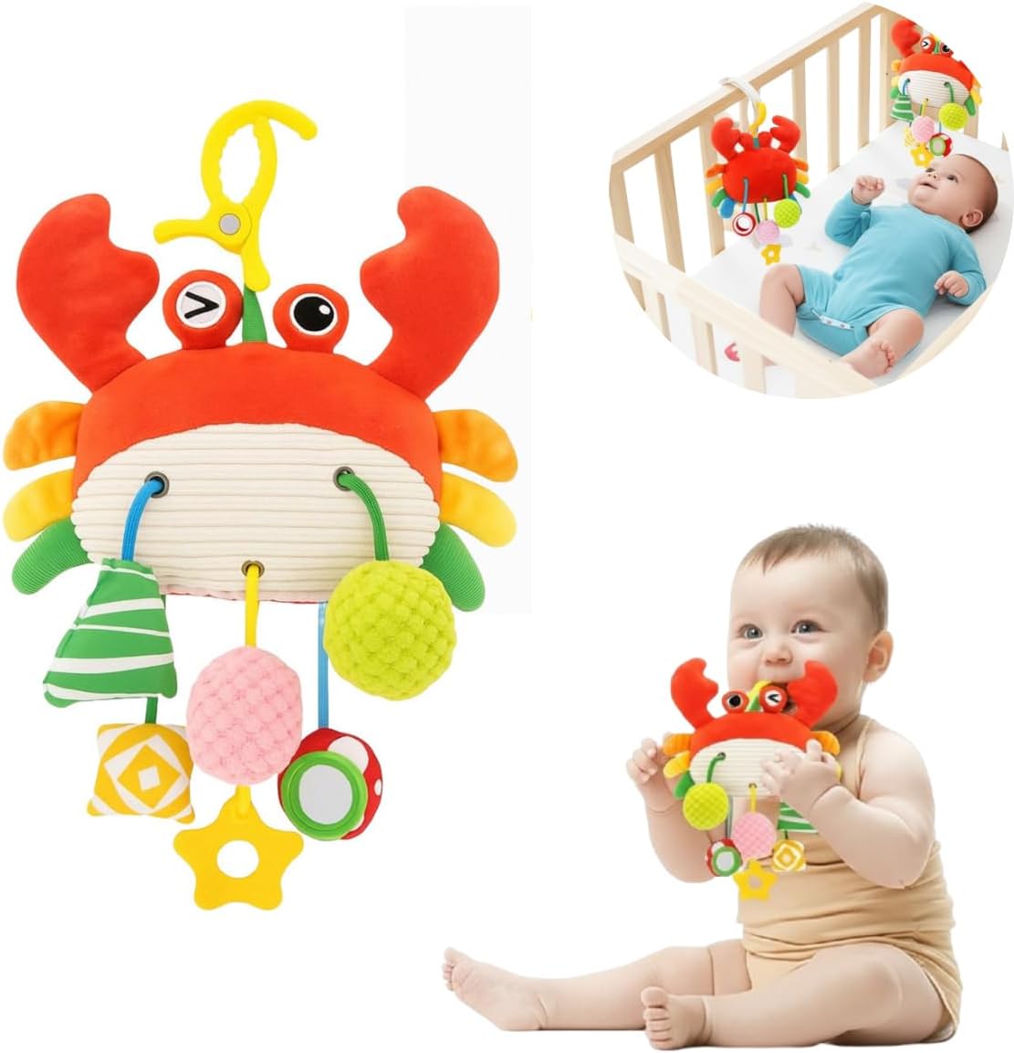 Mobile de Berço Caranguejo Sensorial Chocalho Brinquedo Bebê 2 Mobile de Berço Caranguejo Sensorial Chocalho Brinquedo Bebê - Imagem 2